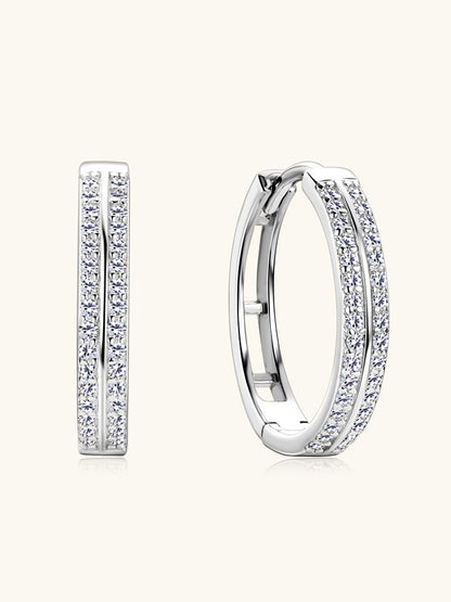 925 Sterling Silver Cubic Zirconia Hoop Earrings