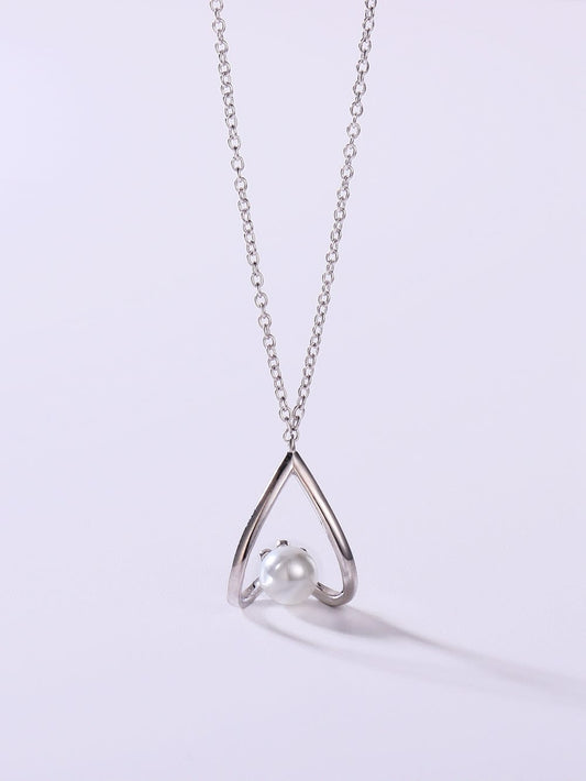 925 Sterling Silver Imitation Pearl Necklace