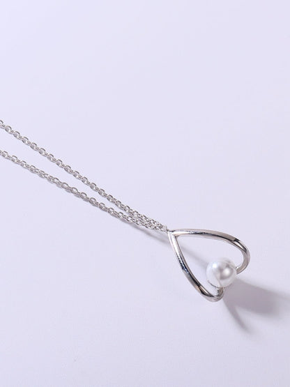 925 Sterling Silver Imitation Pearl Necklace
