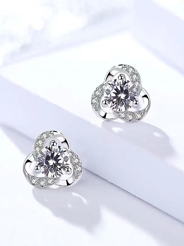 925 Sterling Silver Cubic Zirconia Stud Earrings