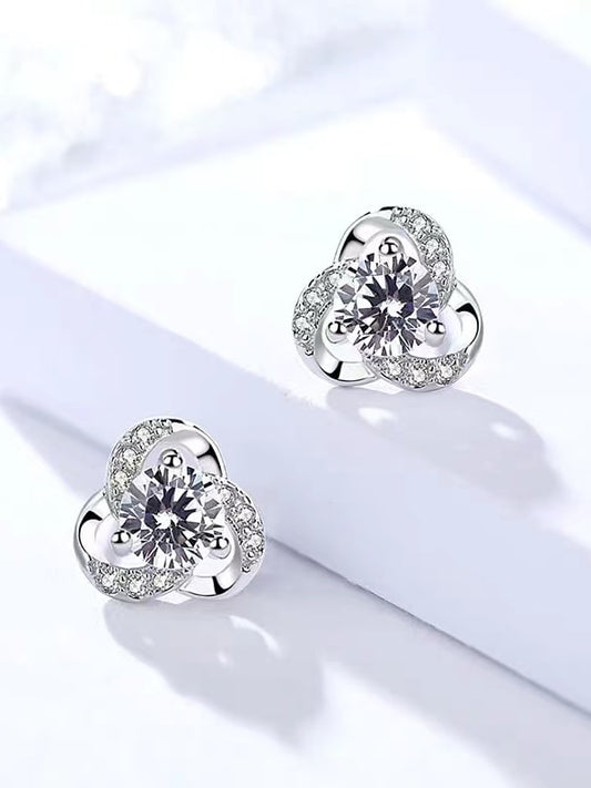 925 Sterling Silver Cubic Zirconia Stud Earrings