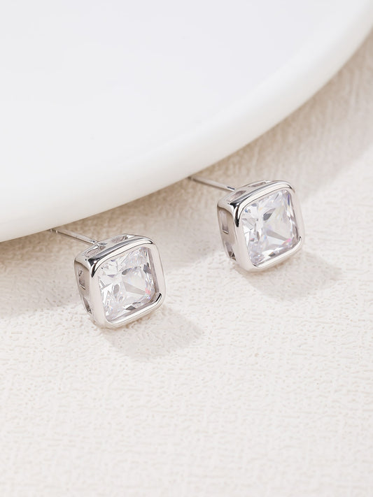 925 Sterling Silver Cubic Zirconia Stud Earrings