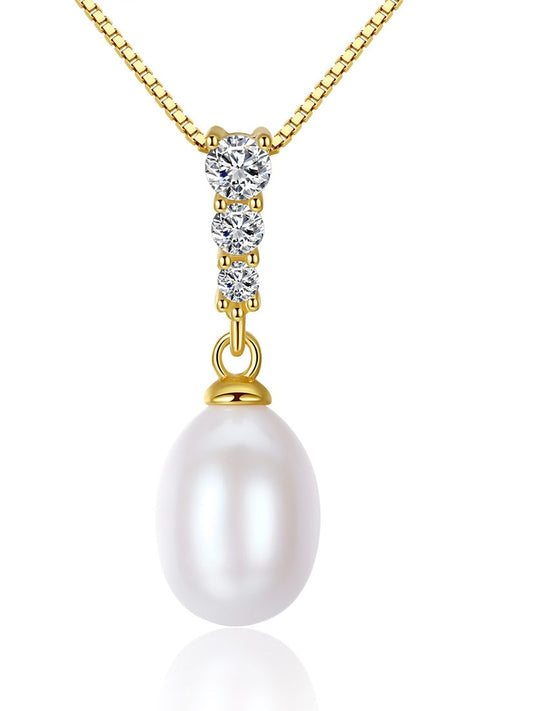 925 Sterling Silver Freshwater Pearl Drop Necklace