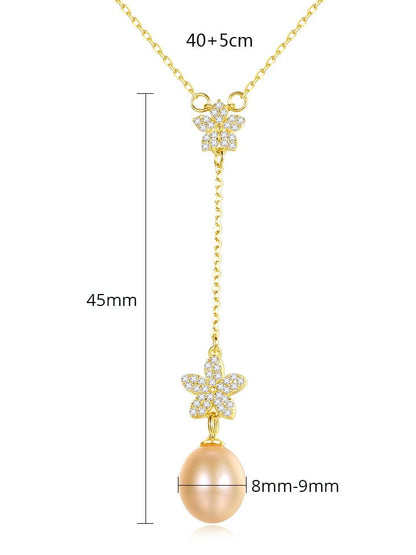 925 Sterling Silver Freshwater Pearl Drop Necklace