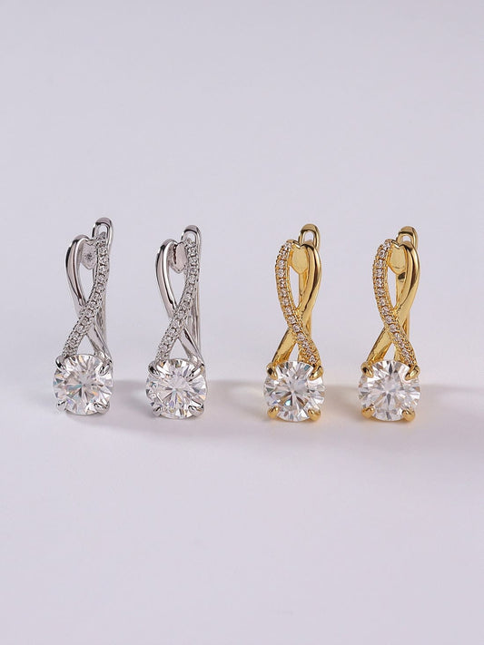 925 Sterling Silver Cubic Zirconia Clip-On Earrings