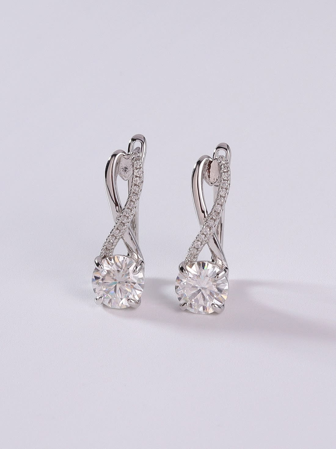 925 Sterling Silver Cubic Zirconia Clip-On Earrings