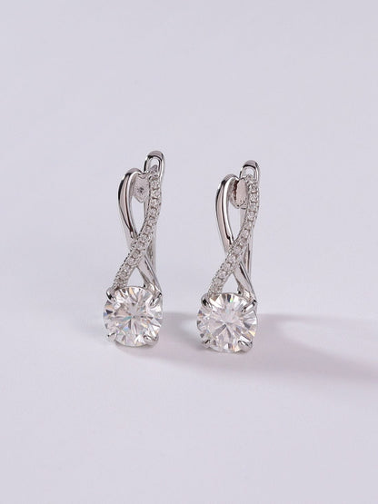 925 Sterling Silver Cubic Zirconia Clip-On Earrings