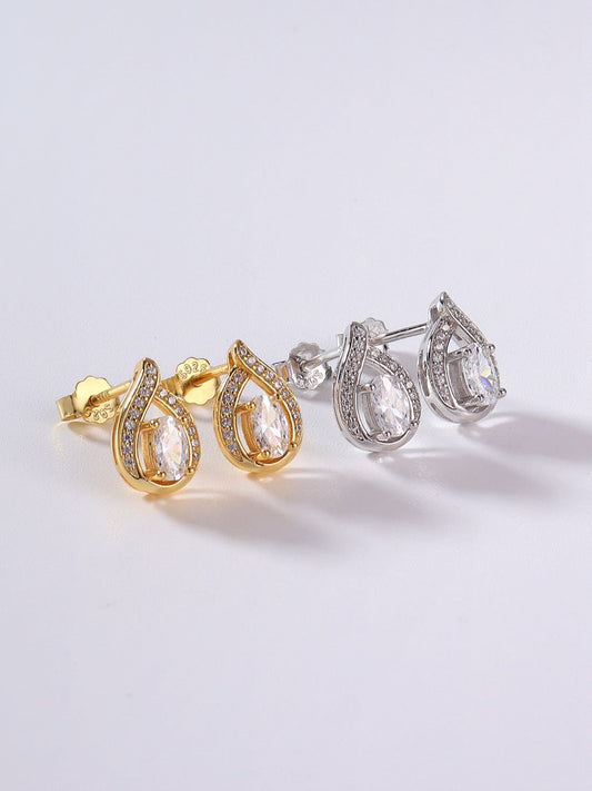 925 Sterling Silver Cubic Zirconia Stud Earrings