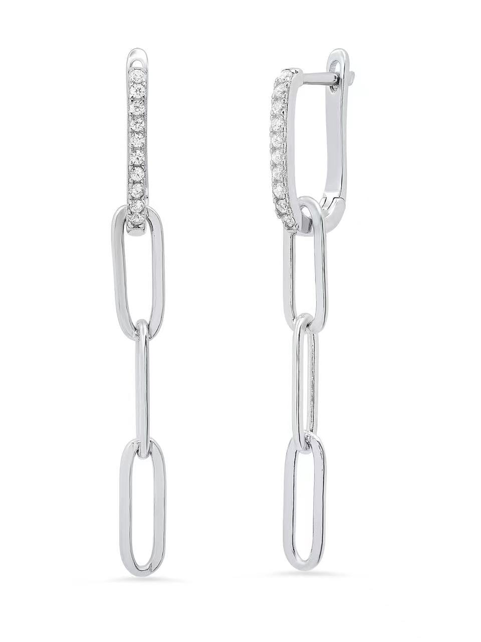 925 Sterling Silver Cubic Zirconia Drop Earrings