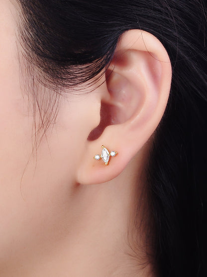 925 Sterling Silver Cubic Zirconia Stud Earrings