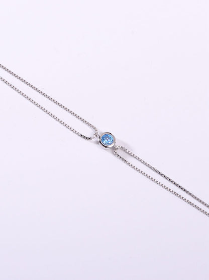 925 Sterling Silver Cubic Zirconia Blue Bracelet