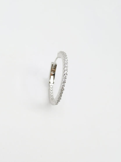 925 Sterling Silver Cubic Zirconia Hoop Earrings