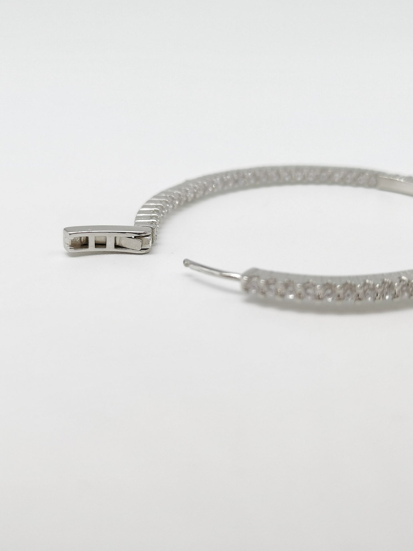 925 Sterling Silver Cubic Zirconia Hoop Earrings