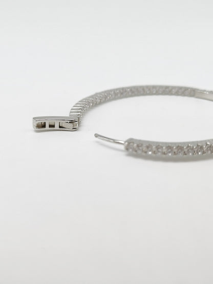 925 Sterling Silver Cubic Zirconia Hoop Earrings