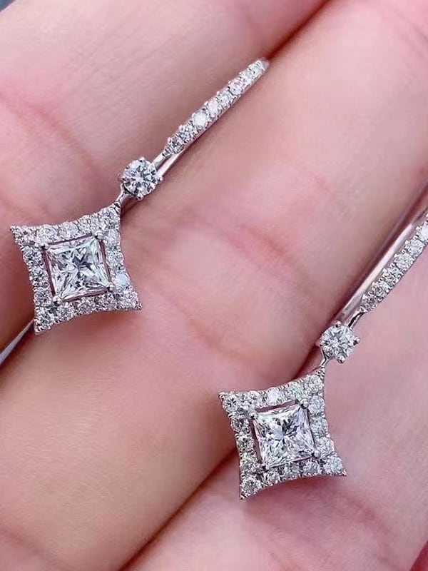 925 Sterling Silver Cubic Zirconia Chandelier Earrings