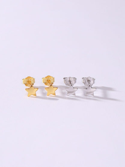 925 Sterling Silver Star Stud Earrings