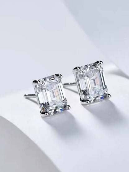 925 Sterling Silver High Carbon Diamond Earrings