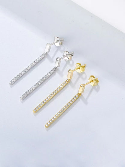 925 Sterling Silver Cubic Zirconia Drop Earrings