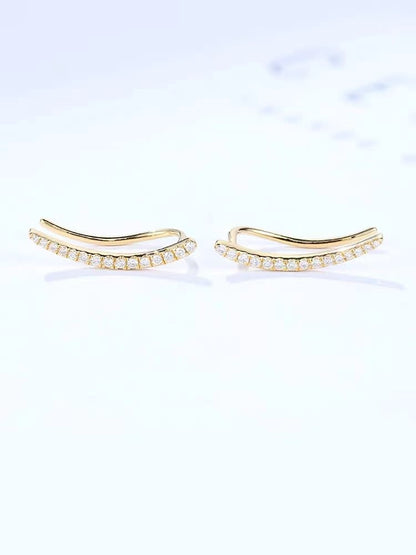 925 Sterling Silver Cubic Zirconia Long Earrings