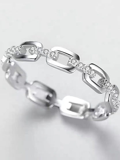 925 Sterling Silver Cubic Zirconia Band Ring
