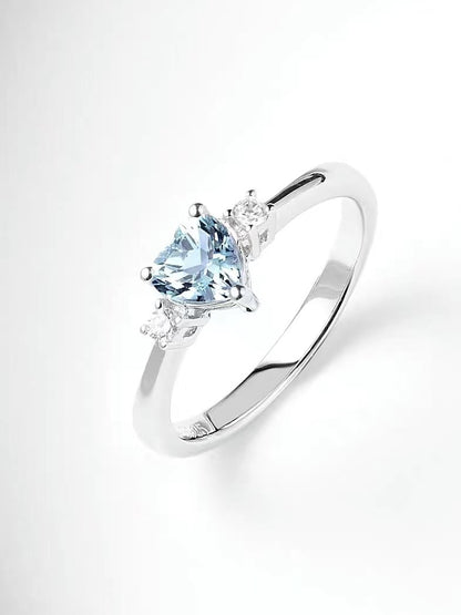 925 Sterling Silver Blue High Carbon Diamond Ring