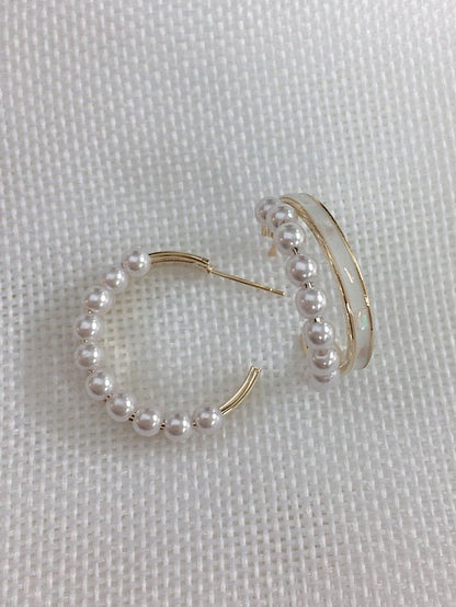 Pearl Hoop Earrings