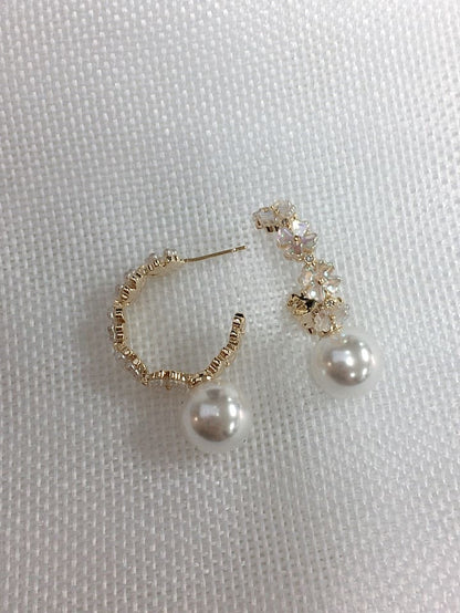 Gold Plated Pearl Hoop Earrings
