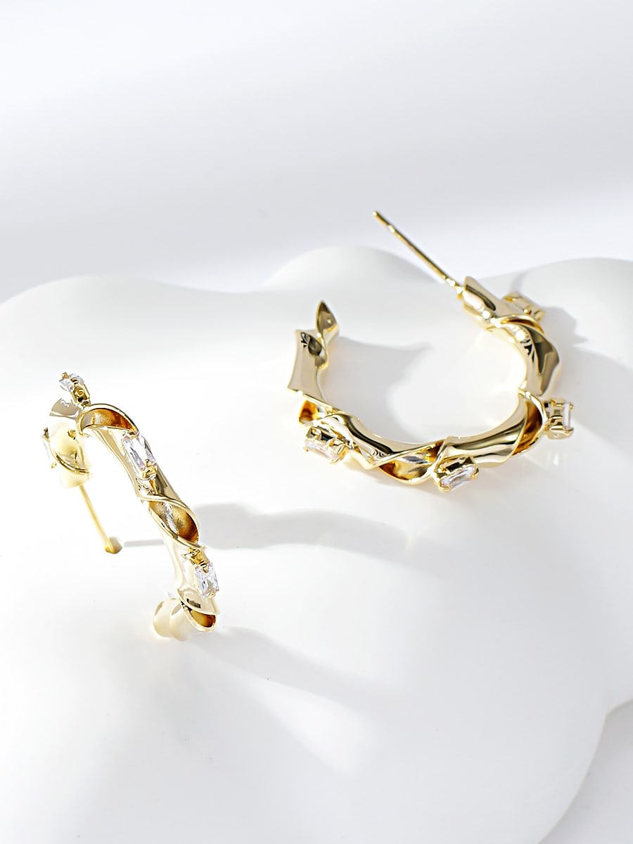 Cubic Zirconia Hoop Earrings