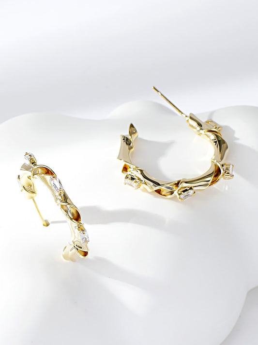 Cubic Zirconia Hoop Earrings