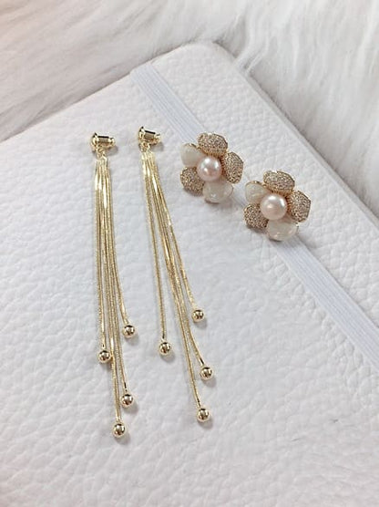 Cubic Zirconia Flower Earrings