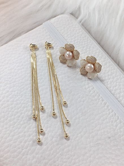 Cubic Zirconia Flower Earrings