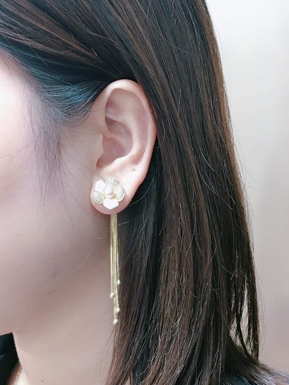 Cubic Zirconia Flower Earrings