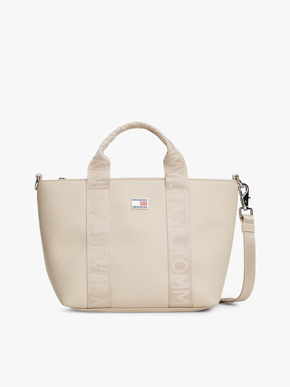 TOMMY JEANS Essential Repeat Logo Crossbody Tote Bag