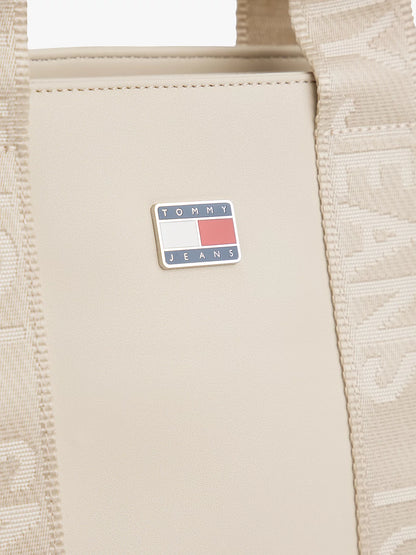 TOMMY JEANS Essential Repeat Logo Crossbody Tote Bag