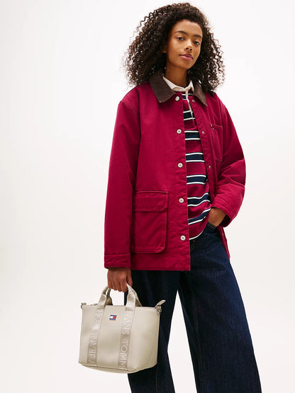 TOMMY JEANS Essential Repeat Logo Crossbody Tote Bag