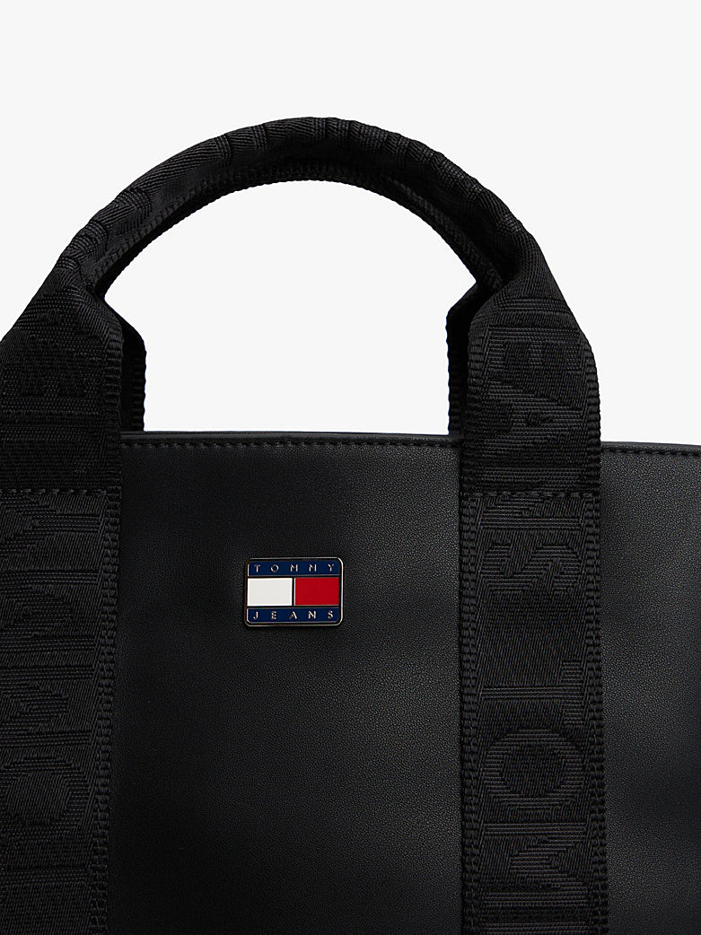 TOMMY JEANS Essential Repeat Logo Crossbody Tote Bag