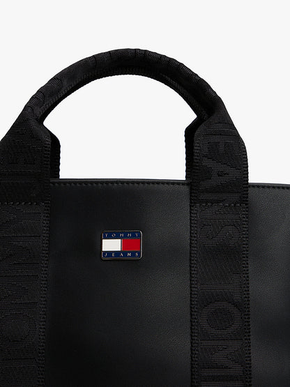 TOMMY JEANS Essential Repeat Logo Crossbody Tote Bag