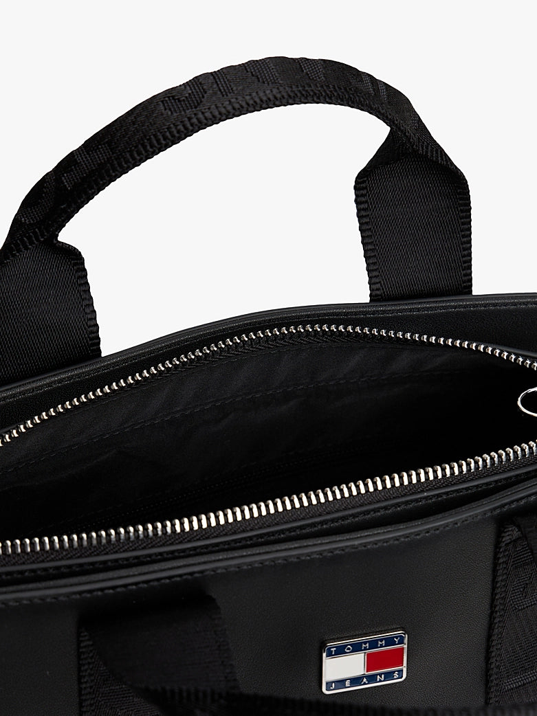 TOMMY JEANS Essential Repeat Logo Crossbody Tote Bag
