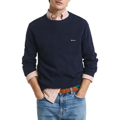 GANT Men Cotton Piqué Crew Neck Sweater