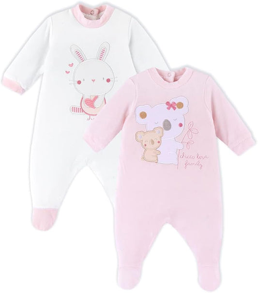 CHICCO Set of 2 Pink Babygrows