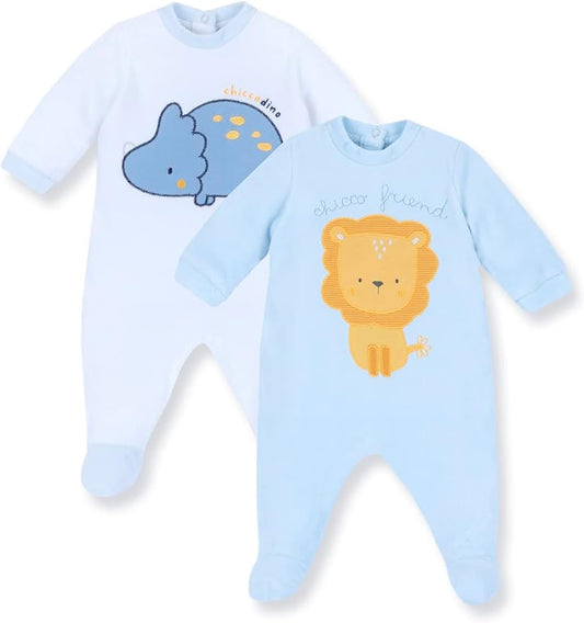 CHICCO Set of 2 Blue Babygrows