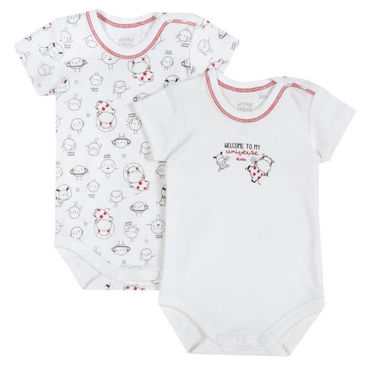 CHICCO Set of 2 White Bodysuits