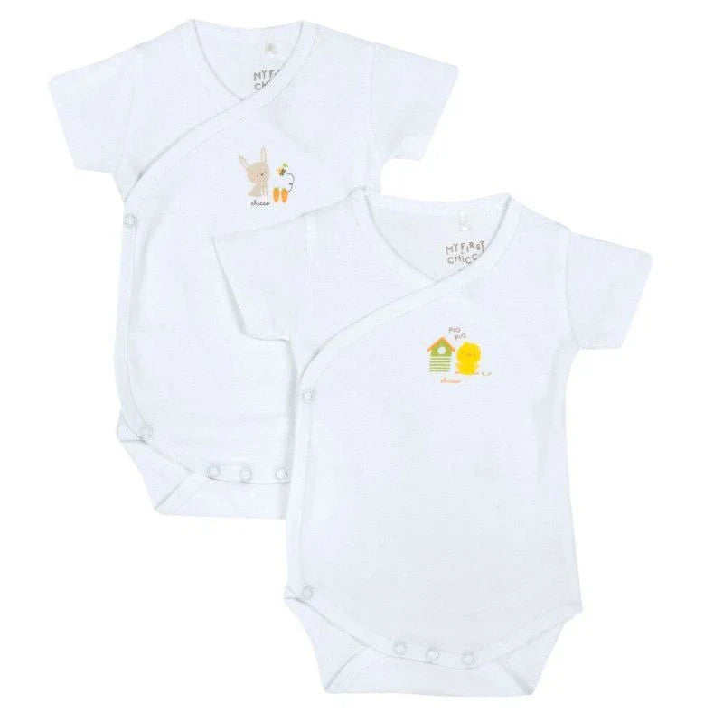 CHICCO Set of 2 White Bodysuits