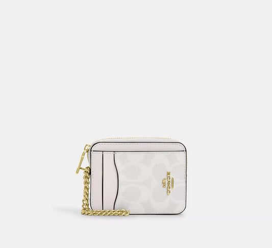 COACH Zip Card Case In Signature Canvas